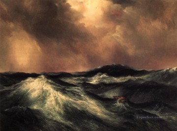 トーマス・モラン Painting - 怒っている海の海景学校 トーマス・モラン